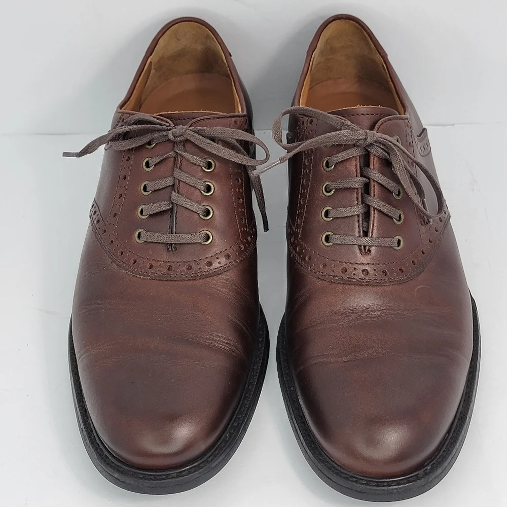 EUC Johnston & Murphy Dark Brown Leather Oxfords w/ XC4. SIZE 9.5 #1632‎